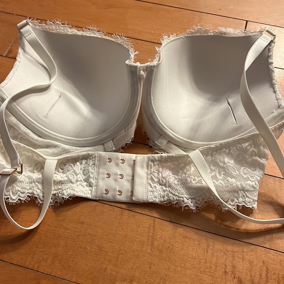 BOGO FREE ALL ITEMS Aerie NWOT 34 D Real Power Plunge off white lace push-up - Picture 3 of 12